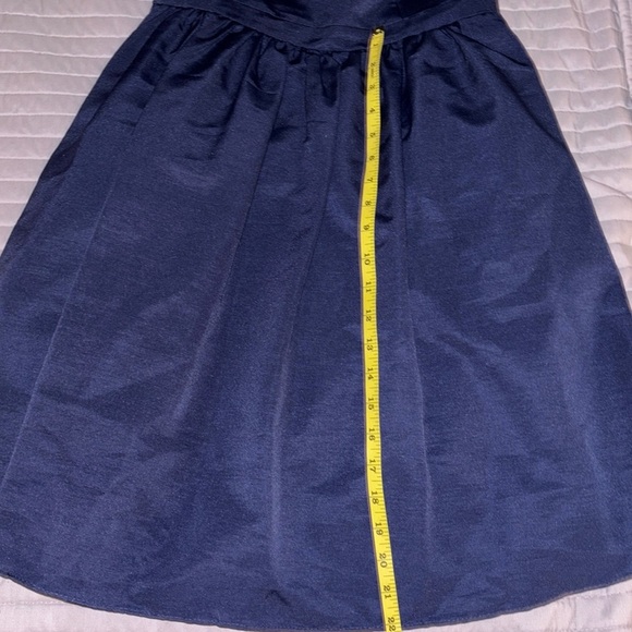 A line Navy Blue Dress With Neckline jeweled embellishment - Picture 9 of 9